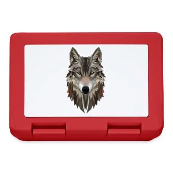 Majestic Polygon Wolf Portrait - Lunchbox - red - Front
