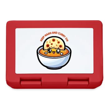Kawaii « Keep Naan and Curry on » Design - Boîte à goûter - rouge - Devant