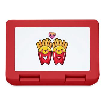 Frites Couple Amour Coeur Drôle - Boîte à goûter - rouge - Devant