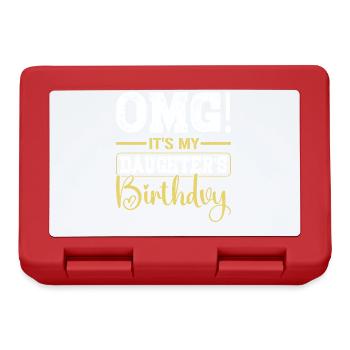 OMG c’est mon anniversaire de fille fête des pères famille - Boîte à goûter - rouge - Devant