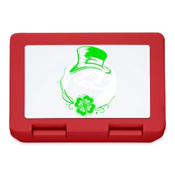Paresseux de la Saint-Patrick avec trèfle et chapeau - Boîte à goûter - rouge - Devant