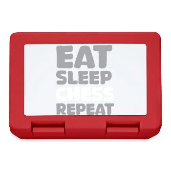 eat sleep chess repeat funny sayings chess game - Lunchbox - red - Front