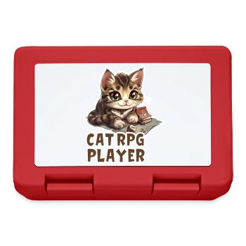 Katzen RPG Player W20 Rollenspiel Shirt - Brotdose - Rot - Vorne
