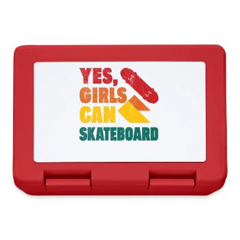 Cooles Skateboard Longboard Skater Mädchen - Brotdose - Rot - Vorne