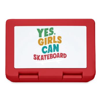 Cooles Skateboard Longboard Skater Mädchen - Brotdose - Rot - Vorne