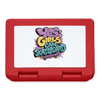 Cool Skateboard Longboard Skater Girl - Lunchbox - red - Front