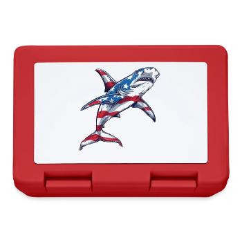 Hammerhead Shark American Flag 4th of July - Brotdose - Rot - Vorne