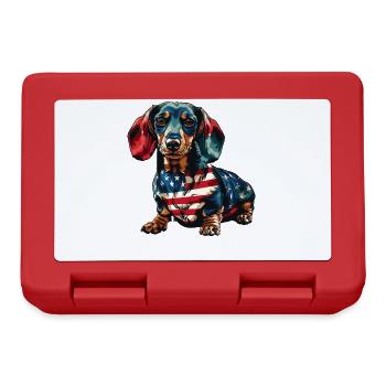 Dachshund Dog 4th of July American Flag Gifts - Brotdose - Rot - Vorne