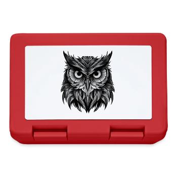 Owl Animal Head - Lunchbox - red - Front