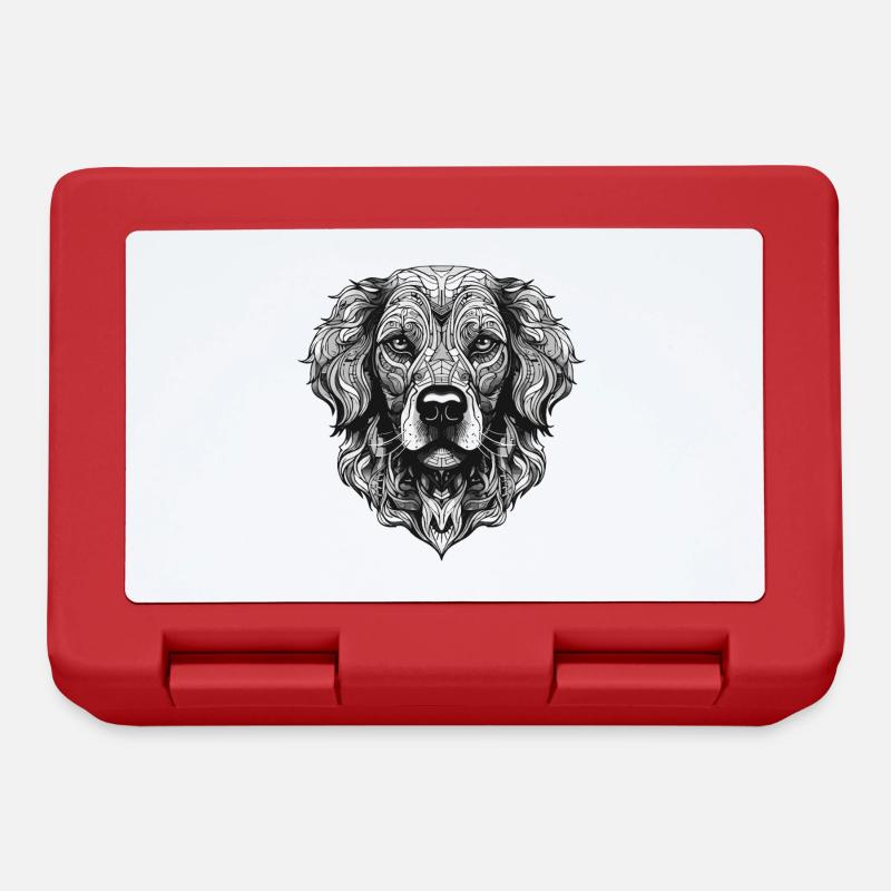 Golden Retriever Dog Portrait - Lunchbox - red