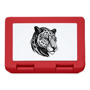 Cheetah Animal Head - Lunchbox - red - Front