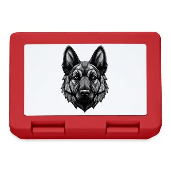 German Shepherd Dog Portrait - Lunchbox - red - Front