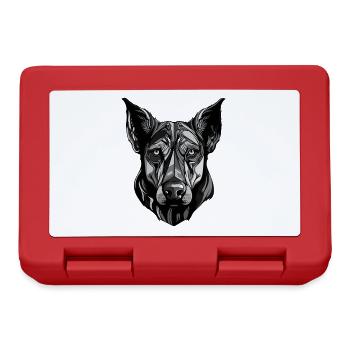 Portrait de chien doberman - Boîte à goûter - rouge - Devant