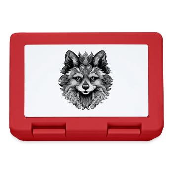 Pomeranian Hund Porträt - Brotdose - Rot - Vorne