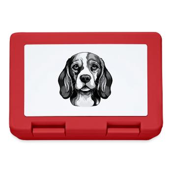 Beagle Hund Porträt - Brotdose - Rot - Vorne