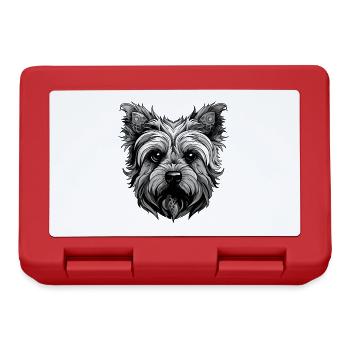 Yorkshire Terrier Hund Porträt - Brotdose - Rot - Vorne