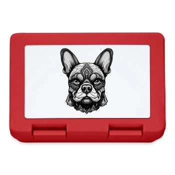 French Bulldog Dog Portrait - Lunchbox - red - Front