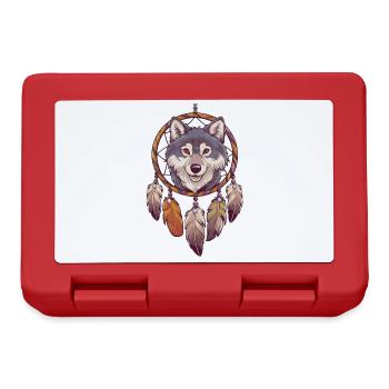 Wolf Traum Fänger Tier Spirituell - Brotdose - Rot - Vorne