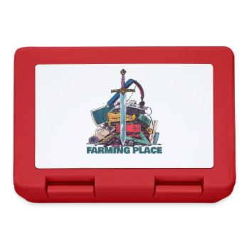 Farming Place Legendary Loot Level Gamer Shirt - Brotdose - Rot - Vorne