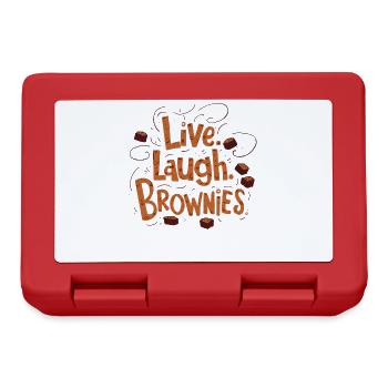 Live Laugh Brownies für Brownie-Liebhaber Lustig - Brotdose - Rot - Vorne