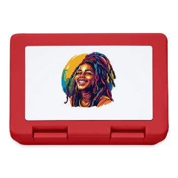 Femme rastafari jamaïcaine souriante - Boîte à goûter - rouge - Devant