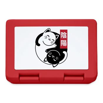 Yin- und Yang-Katzen - Brotdose - Rot - Vorne