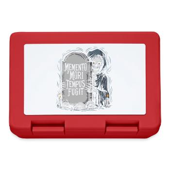 Memento Mori Tempus Fugit Skeleton Stoic - Lunchbox - red - Front