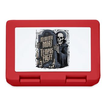 Memento Mori Tempus Fugit Skelett Stoiker - Brotdose - Rot - Vorne