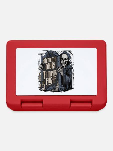 Memento Mori Tempus Fugit Skelett Stoiker - Brotdose - Rot