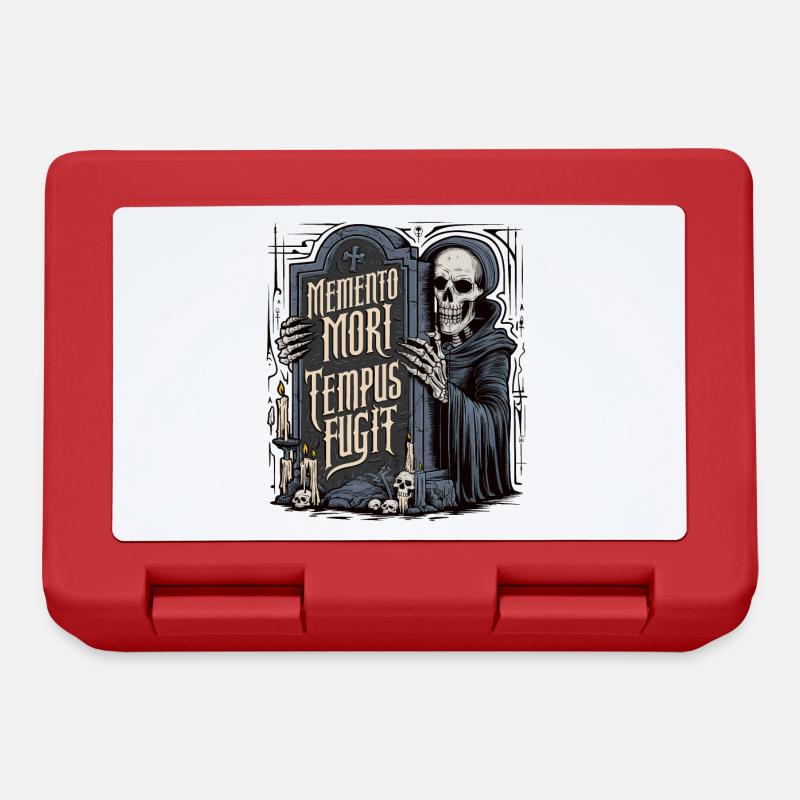 Memento Mori Tempus Fugit Skelett Stoiker - Brotdose - Rot