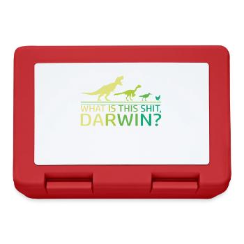 Lustige Evolution Dino Dinosaurier Darwin T-Rex - Brotdose - Rot - Vorne
