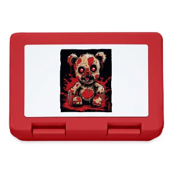 Creepy Zombie Horror Plush Toy Bear - Lunchbox - red - Front