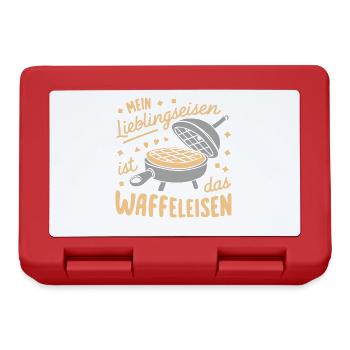 Jeu de mots drôle gaufres cuisson de la nourriture - Boîte à goûter - rouge - Devant