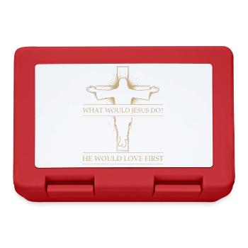 WWJD HWLF Jesus would love First Christian - Lunchbox - red - Front