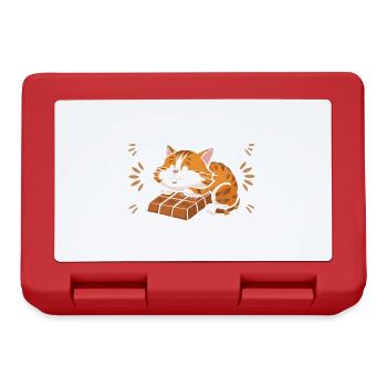 Chat amoureux du chocolat Drôle Dire Nourriture Sucrée - Boîte à goûter - rouge - Devant