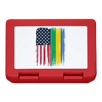 Gabonese Roots and Gabon American Flag - Lunchbox - red - Front