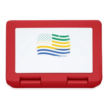 Gabonese Roots and Gabon American Flag - Lunchbox - red - Front
