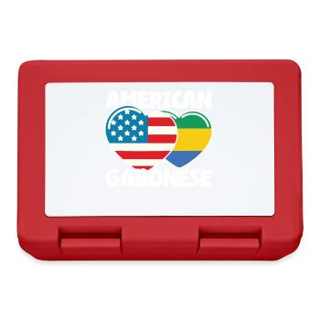 Gabonese Roots and Gabon American Flag - Lunchbox - red - Front