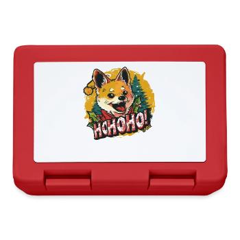 Kleiner Hund zu Weihnachten: Ho Ho Ho! - Brotdose - Rot - Vorne