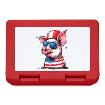 Pigtriotian Patriot : Cochon des États-Unis - Boîte à goûter - rouge - Devant