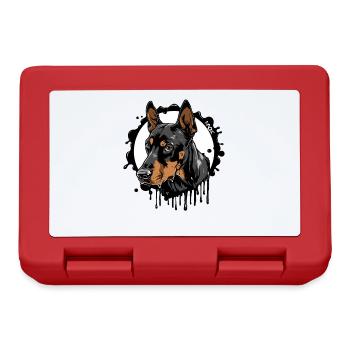 Doberman Dog : Propriétaire de chien - Boîte à goûter - rouge - Devant