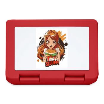 Anime girl loves big burgers - Lunchbox - red - Front