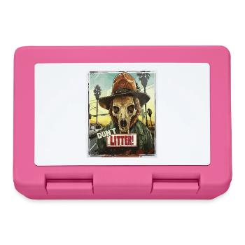 Deer Skull Ranger, Don't Throw Away Trash - Lunchbox - pink - Front