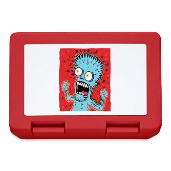 Cartoonkunst eines verrückten Typen - Brotdose - Rot - Vorne