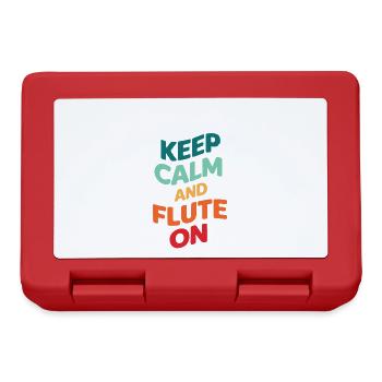 Keep Calm and flute on Instrument Transversal Flut - Lunchbox - red - Front