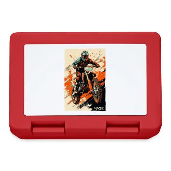 Moto Bike: Motocross Biker - Brotdose - Rot - Vorne