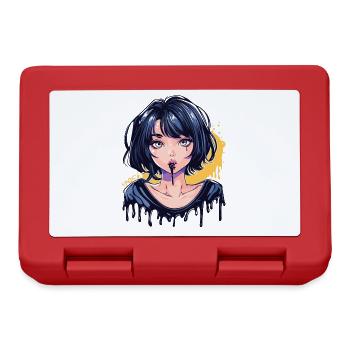 Tinten Tropfen Anime-Girl - Brotdose - Rot - Vorne