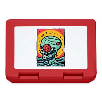 Super cooler abstrakter bunter Totenkopf - Brotdose - Rot - Vorne