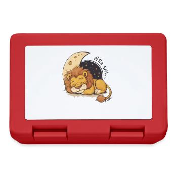 Sleepy Lion on the Moon - Lunchbox - red - Front