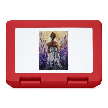 The girl in the field full of lavender - Lunchbox - red - Front